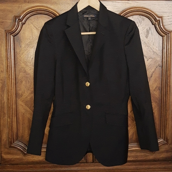 Brooks Brothers Navy Loro Piana Wool Single Breasted 2 Button Blazer Sz 6 Petite - Picture 1 of 10